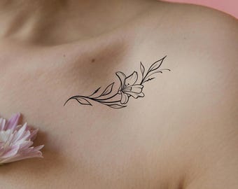 Lily Flower Temporary Tattoo