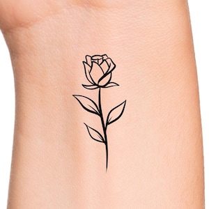 Rose Temporary Tattoo Flower Tattoo Floral Temp Tattoos