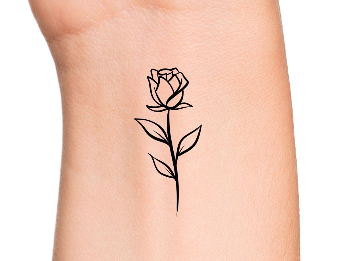 Black Rose Temporary Tattoos Flowers Tattoo Sticker Sexy Waterproof Fake  Body Art - 6 Sheet : Amazon.in: Beauty