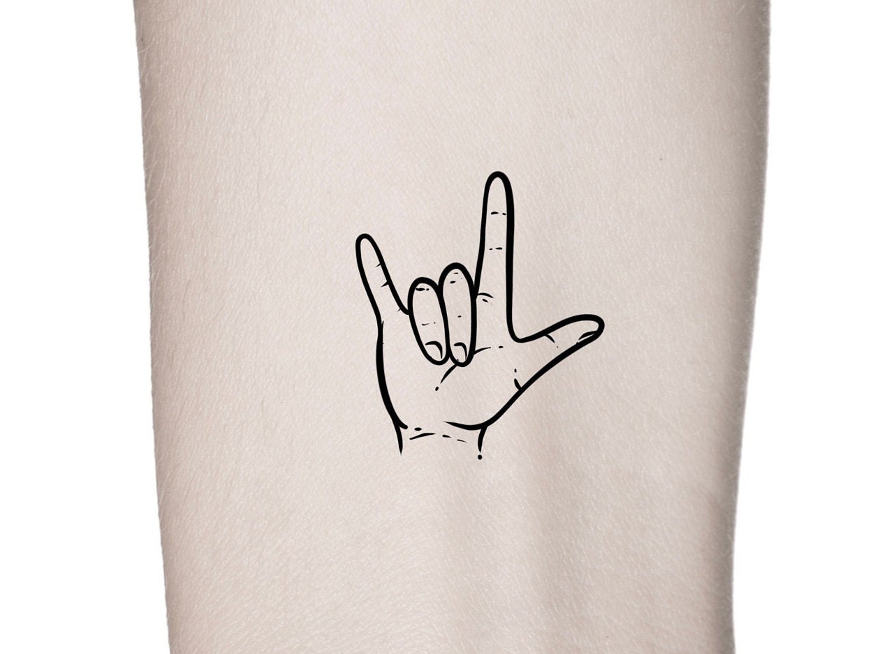ILY Sign Language Temporary Tattoo / I Love You Tattoo - Etsy