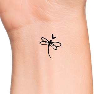 Dragonfly Heart Temporary Tattoo