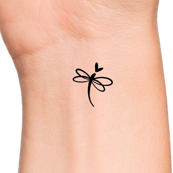 Dragonfly Heart Temporary Tattoo
