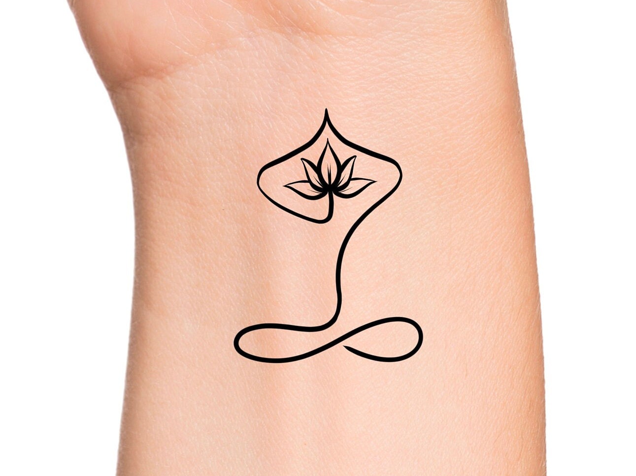 Minimalist Meditation Temporary Tattoo  Set of 3  Tatteco