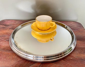 Art Deco mirror tray, vintage serving tray, centerpiece.