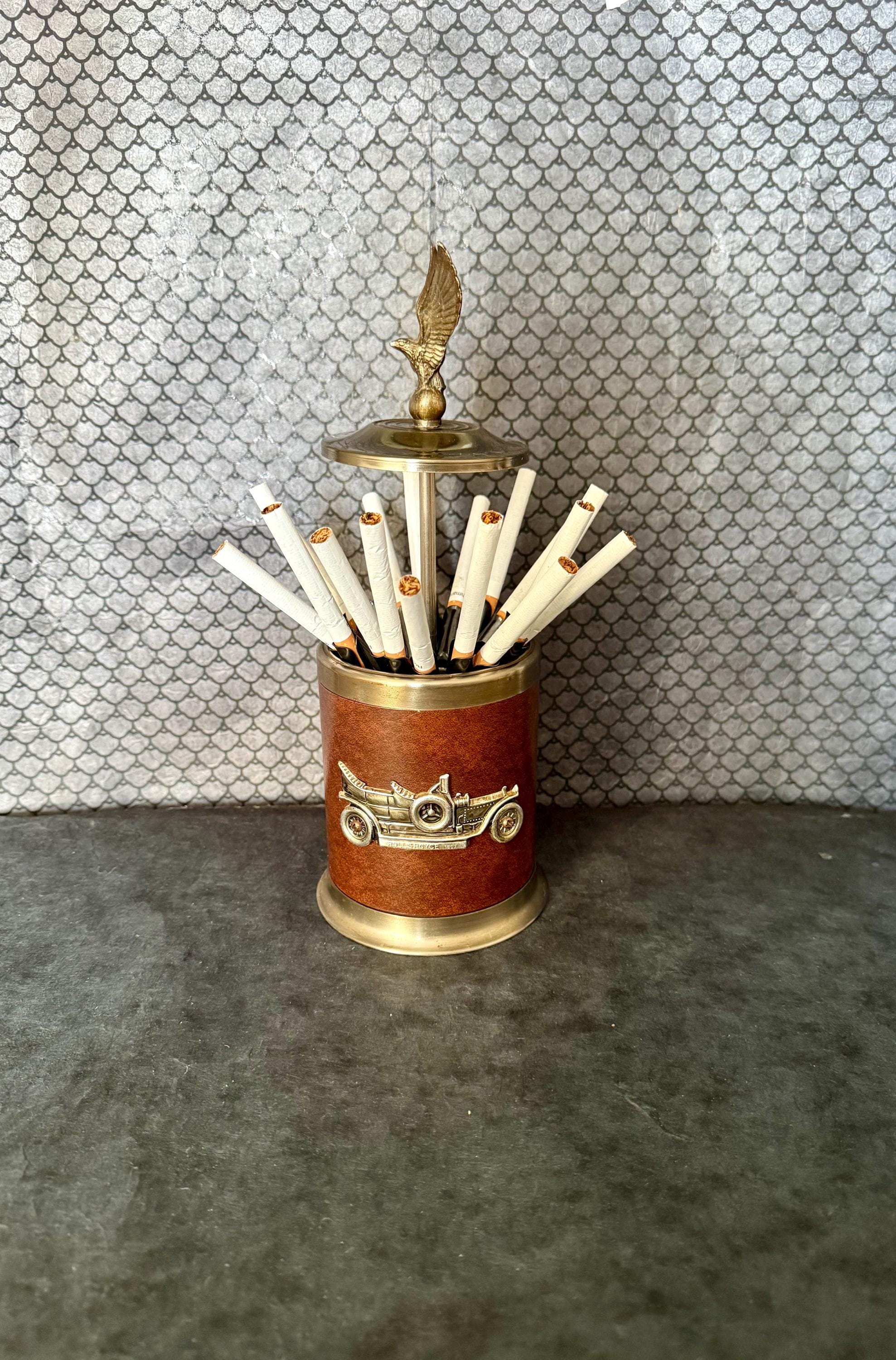 roll up cigarette holder 75 mm - 190 mm Wooden Hand Carved Holders + Cooling filter, roll- 3 Colours - Faux Leather