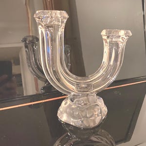 Old candlestick, crystal candle holder.