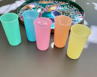 Lot Tupperware vintage gobelets couleur pastel