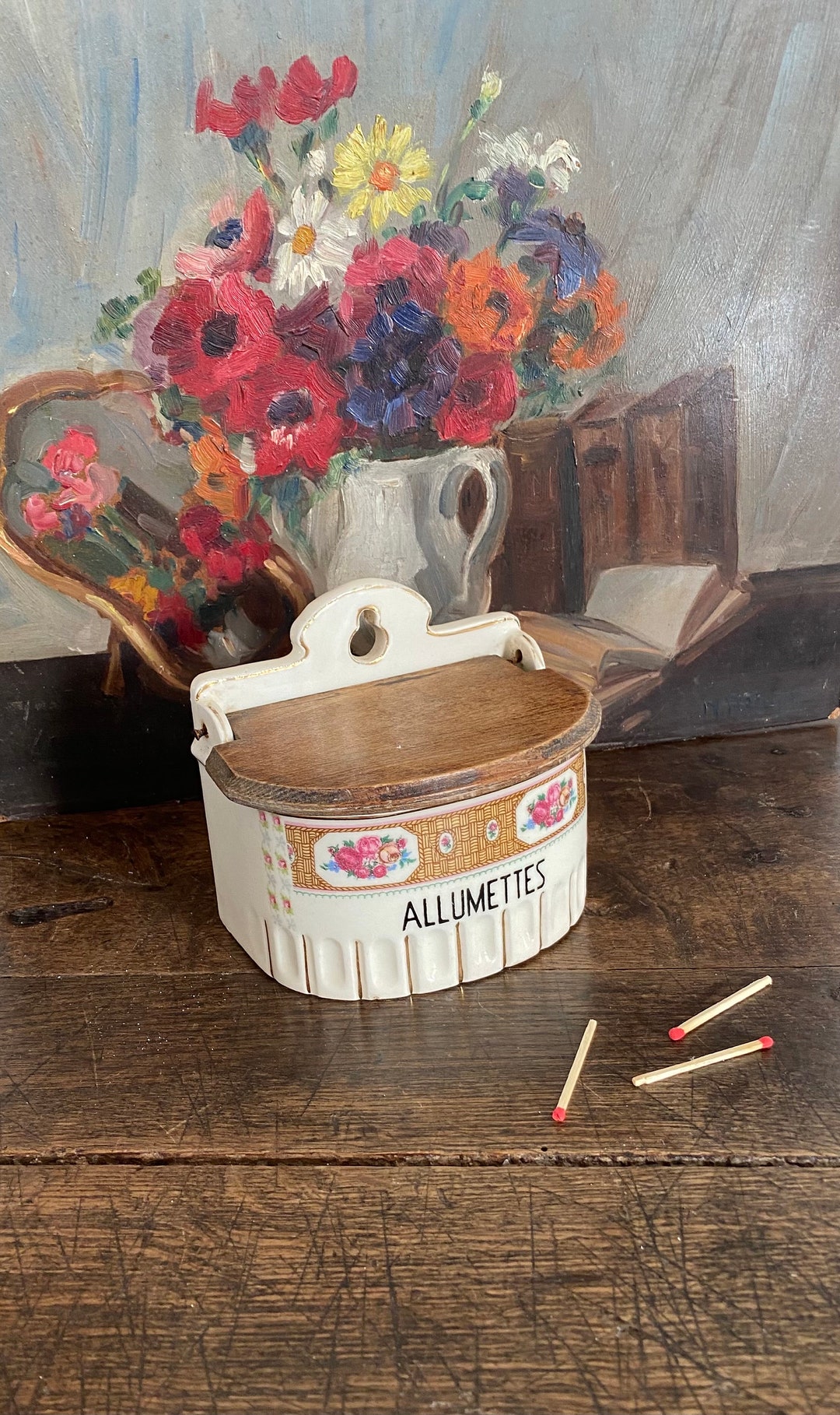 Antique Ceramic Matchbox, Art Deco Style. Etsy