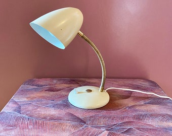 Lampe de bureau cocotte vintage 1950-1960, ancienne lampe à poser.