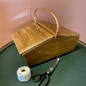 Boîte à Couture en Bois Vintage Ménage de Fil d'Aiguille Outils de Couture  Bricolage(Boîte vide de motif Taraxacum )