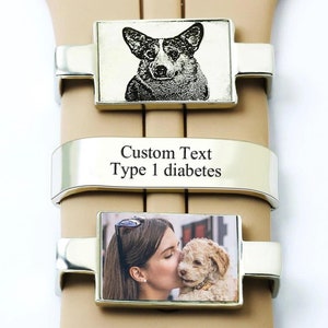 Personalized Watch Band Charm, Custom Photo Smart Watch Charm, Customized Picture Watch Strap Charm, Engraved Smart Watch Accessory