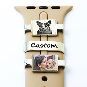 Personalized Watch Band Charm, Custom Photo Smart Watch Charm, Customized Picture Watch Strap Charm, Engraved Smart Watch Accessory