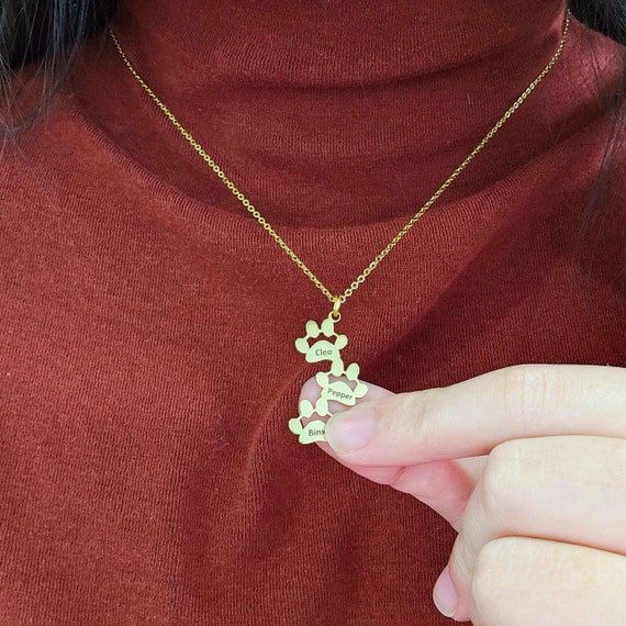 Collana Personalizzata Con Zampa E Nome Animale - Gioiello Commemorativo Per Amanti Animali - Foto 12
