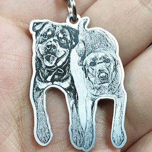 Portachiavi personalizzato con foto di cani incisi, portachiavi personalizzato con foto di gatti, regalo per gli amanti degli animali domestici, regalo di simpatia per la perdita degli animali domestici, memoriale degli animali domestici immagine 6