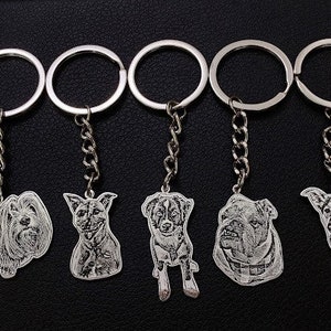 Portachiavi personalizzato con foto di cani incisi, portachiavi personalizzato con foto di gatti, regalo per gli amanti degli animali domestici, regalo di simpatia per la perdita degli animali domestici, memoriale degli animali domestici immagine 9