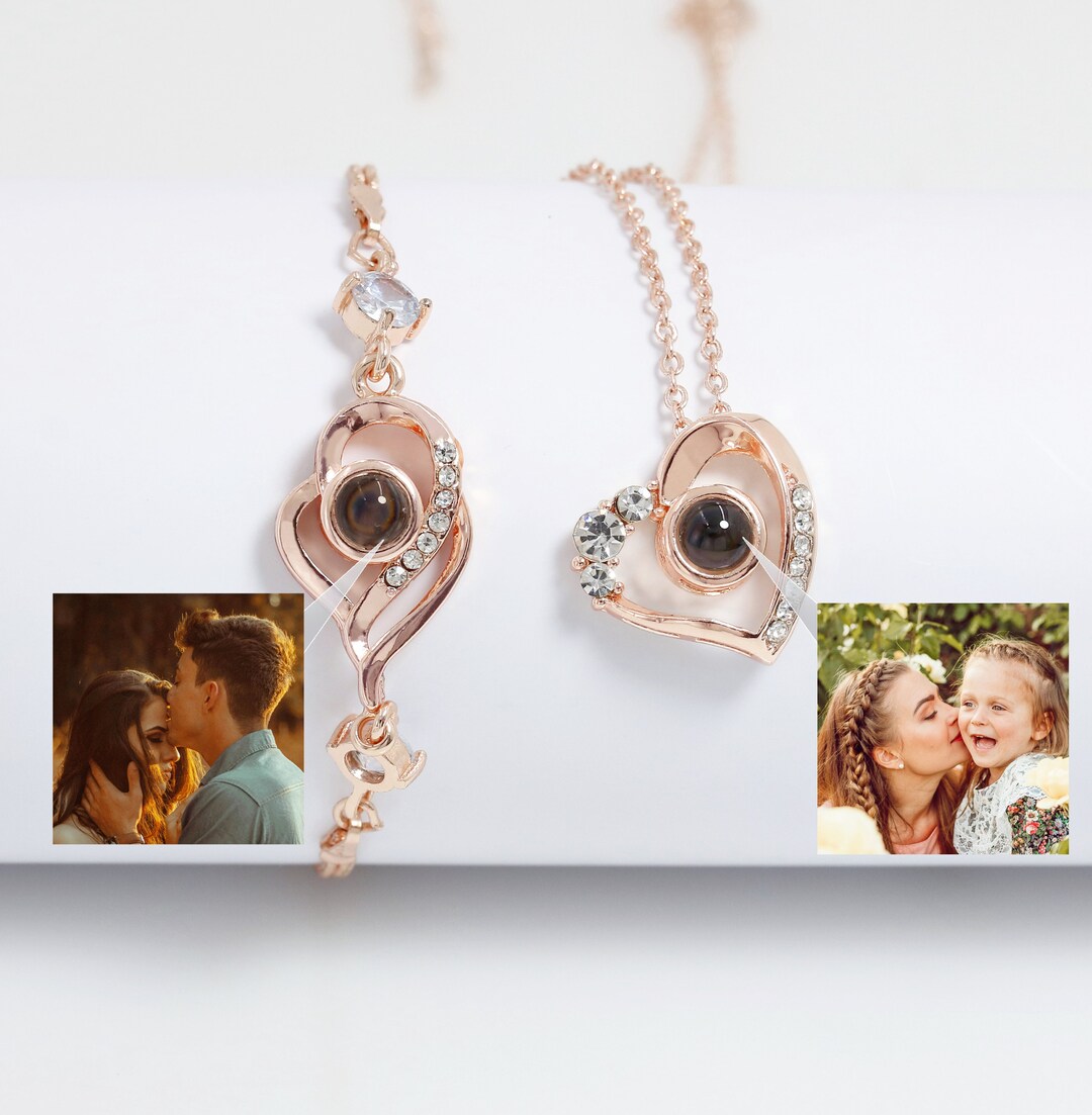 Photo customizable compassProjection Necklace  Pendant Jewelry For Lover Girlfriend main image 1