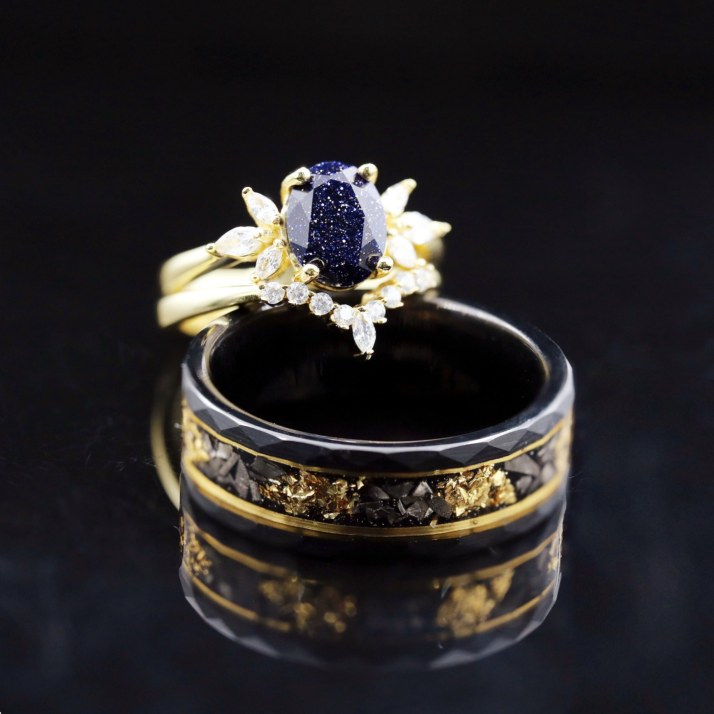 Custom Engraved Couple Promise Rings - Personalized Matching Wedding Bands For Him & Her With Heart Design (Purple, Ruby)
