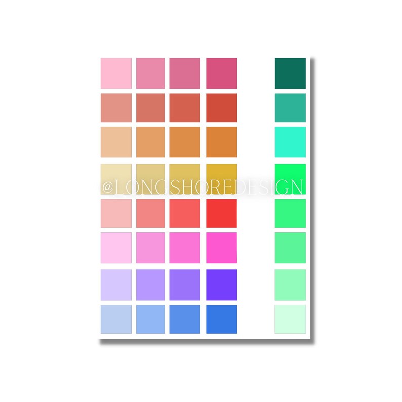 Digital Color Palette Art Print Download Etsy