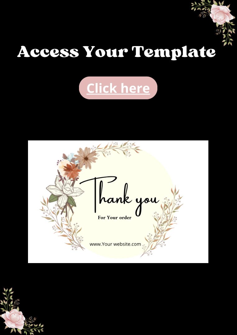 Printable Thank You Card Template - Etsy