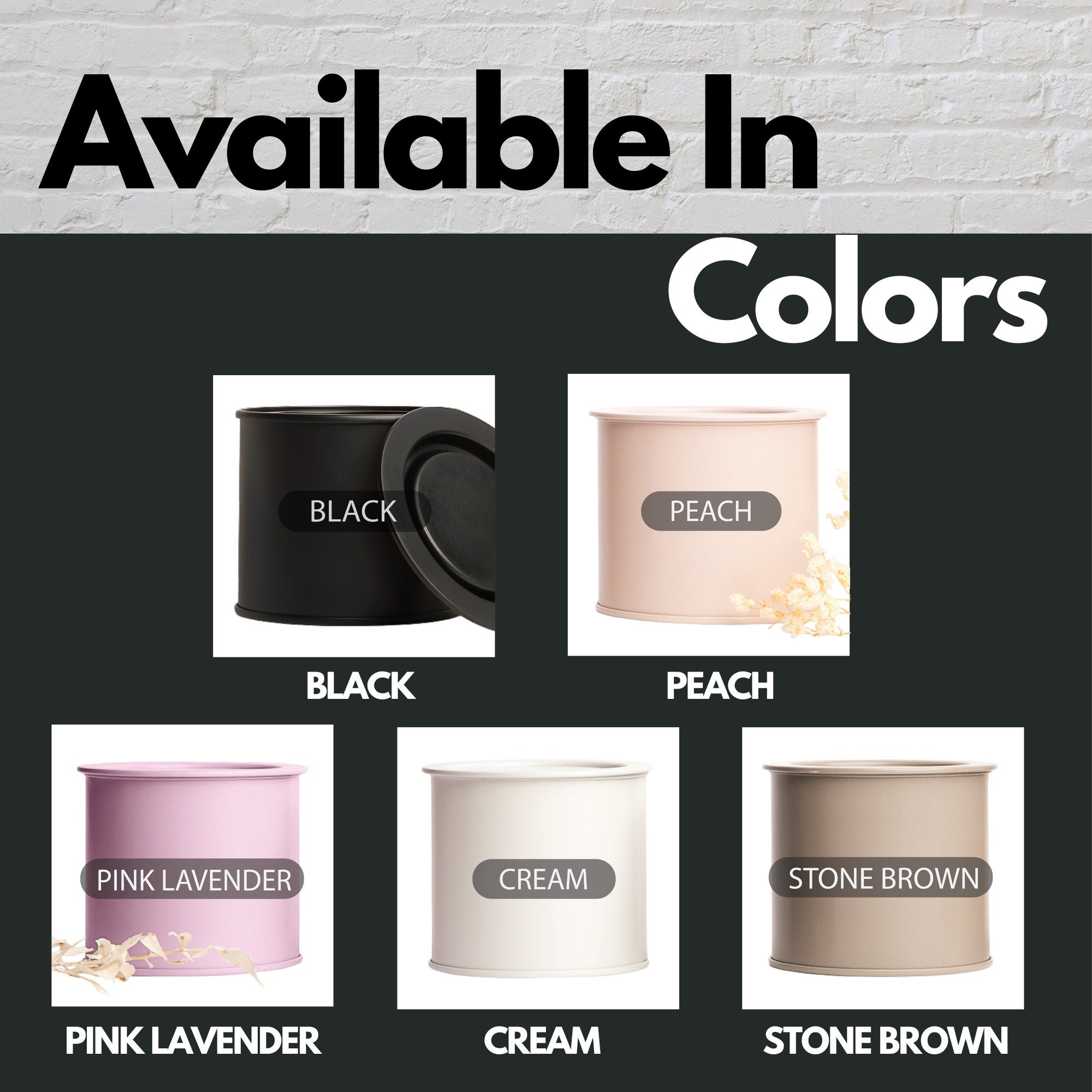 Stone Brown Candle Tins 8 Oz With Lids 12pack of Bulk Candle Jars for