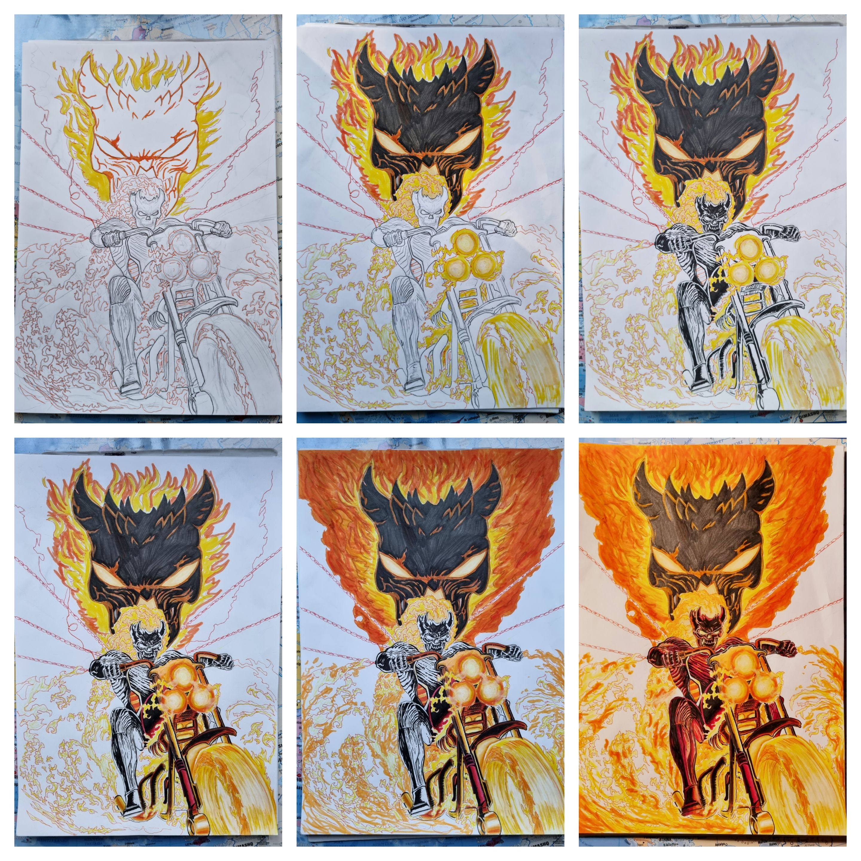 Ghost Rider : King of Hell - Marker Drawing - Etsy