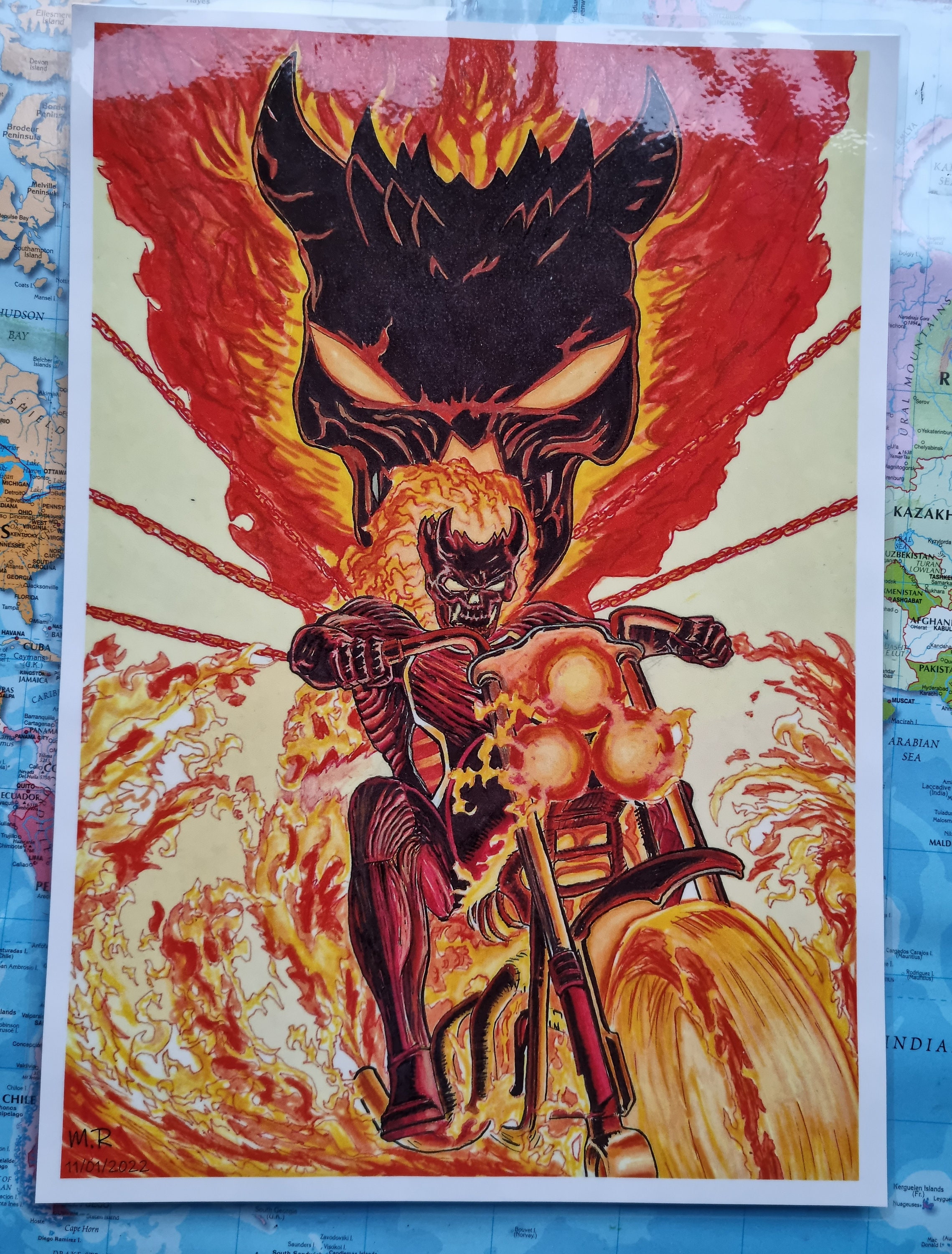 Ghost Rider : King of Hell - Marker Drawing - Etsy