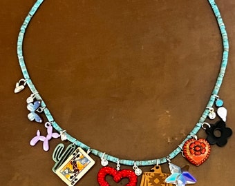 Unique Turquoise Charm Necklace