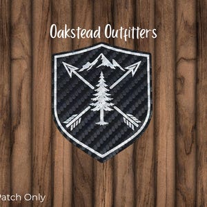 Outdoor Mountain Arrow Patch, leather engraved patches, hiking hat, hunting patch, adhesive backing
