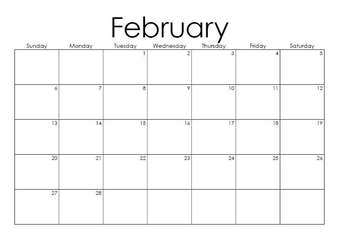 Printable 2023 monthly grid calendar a4 sunday start etsy australia