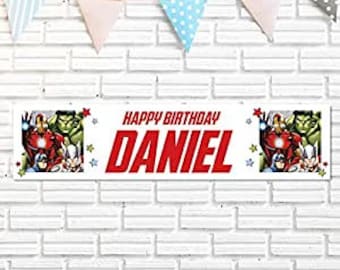 Avengers Personalised Birthday Party Banner