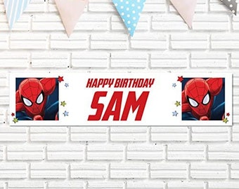 Spiderman personlig födelsedagsfestbanderoll