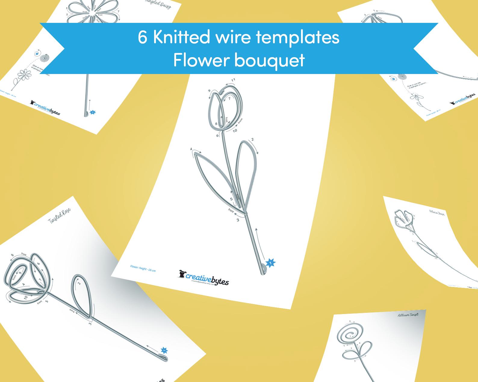 Knitted Wire Flower Templates Diy Wire Art Tricotin Icord Patterns