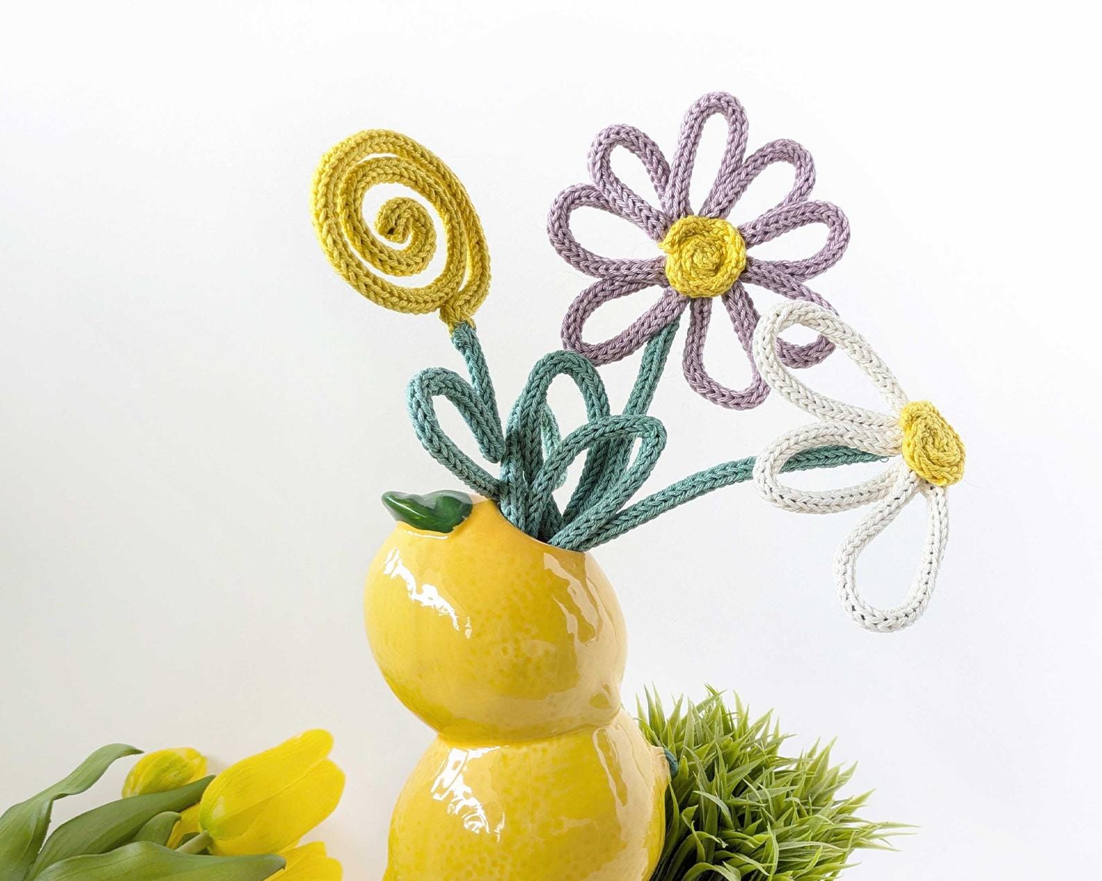 Knitted Wire Flower Templates Diy Wire Art Tricotin Icord Patterns