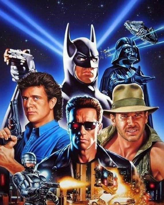 Retro Movie Poster 80s Movie Icons Size A3 - Etsy