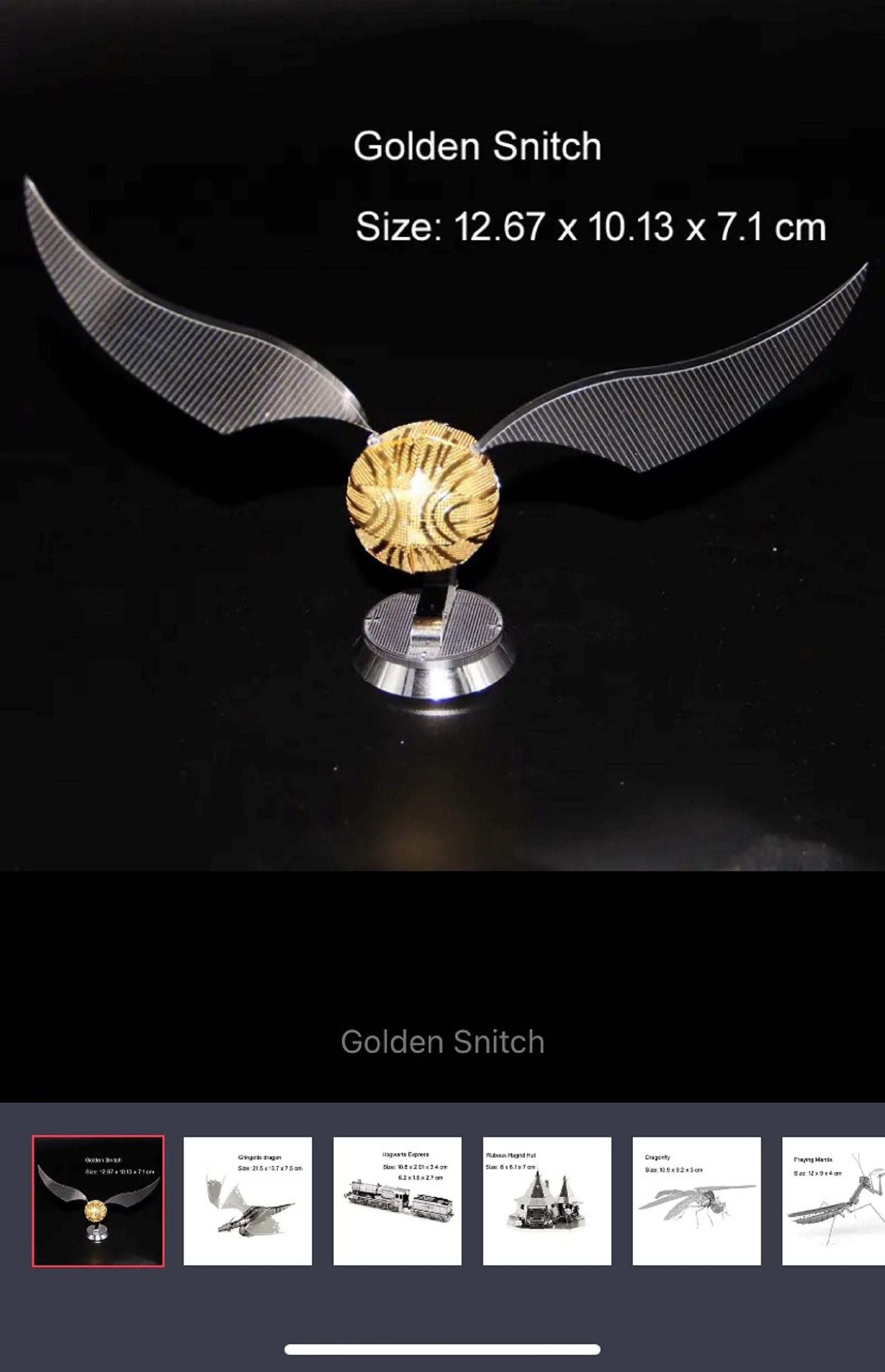 Officially Licensed Sterling Silver Harry Potter™ Golden Snitch Ring Box  display Version by Freeman Jewelry 