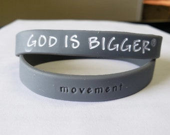 God is Bigger Wristbands 8" (Adult Regular) or 7" (Youth/Adult Small)  or 9" (XL Adult) Bracelets