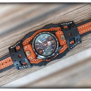 Leather cuff watch strap, Handmade Watch Band, Gift For Men, Gift For Women, Personalized Watch Band, Leather Watch Strap, Hand Stitched