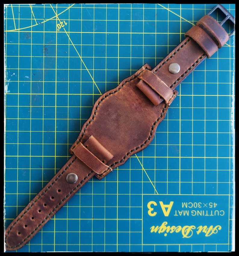 Leather Cuff Watch Strap Handmade Watch Band Gift for Men Etsy