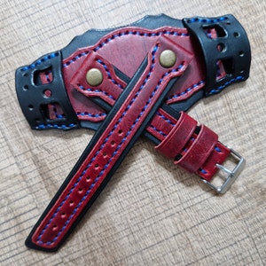 Handmade Leather Cuff Watch Band: Steampunk Style, Apple & Samsung Compatible