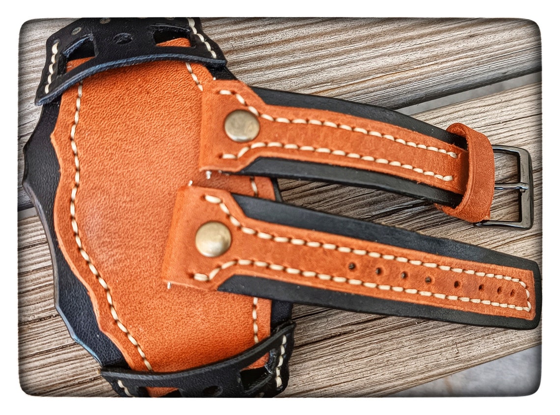 Leather Cuff Watch Strap Handmade Watch Band Gift for Men Etsy