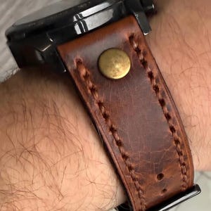 Bracelet de montre en cuir fait main - Bracelet vintage minimaliste pour Apple et Samsung