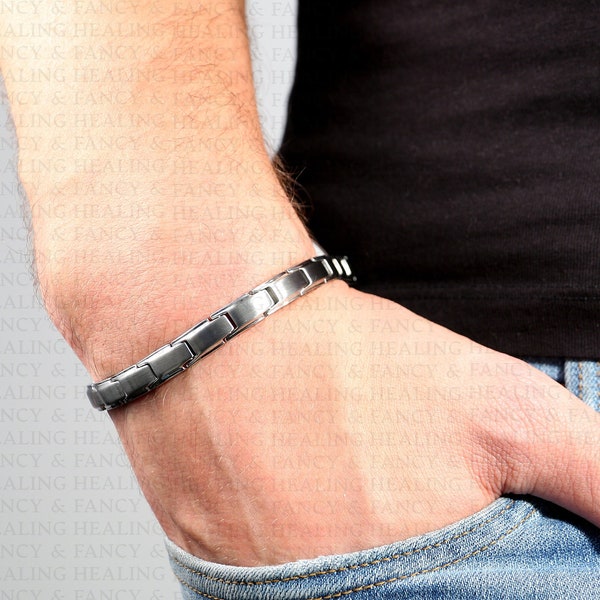 Small Wrist Bracelet, Unisex Bracelet, Magnetic Bracelet, Stainless Steel, Healing Bracelet, Power, Balance, Energy, Neodymium Magnets