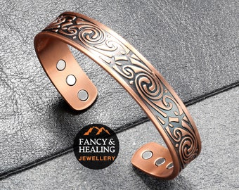 Viking Celtic Bangle, Copper Bangle, Magnetic Bracelet, 6 Magnets Bangle, Stress Relief, Viking Bracelet Men, 21st Birthday Gift for Him