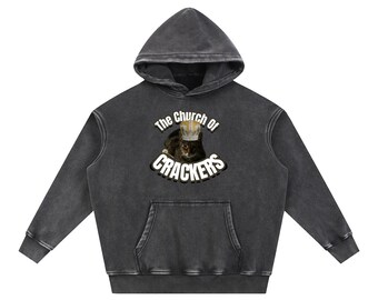 Church of Crackers Snow Wash Fleece Oversize Hoodie