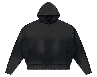Church of Crackers Unisex Sunfade Distressed Boxy Hoodie