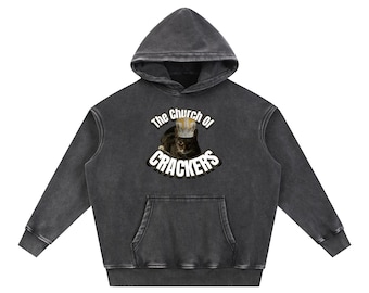 Church of Crackers Snow Wash Fleece Oversize Hoodie