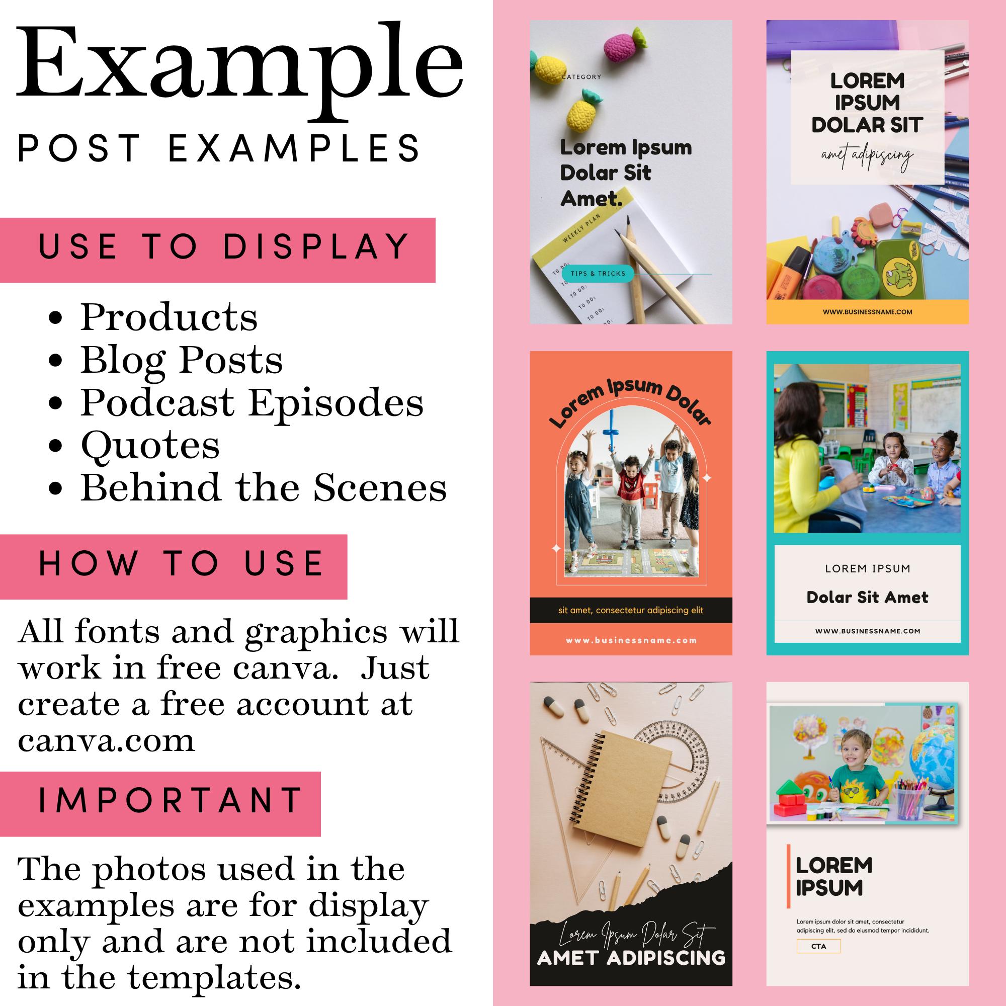 Templates for Blog Post Images Teacher Blog Graphics for Posting on ...