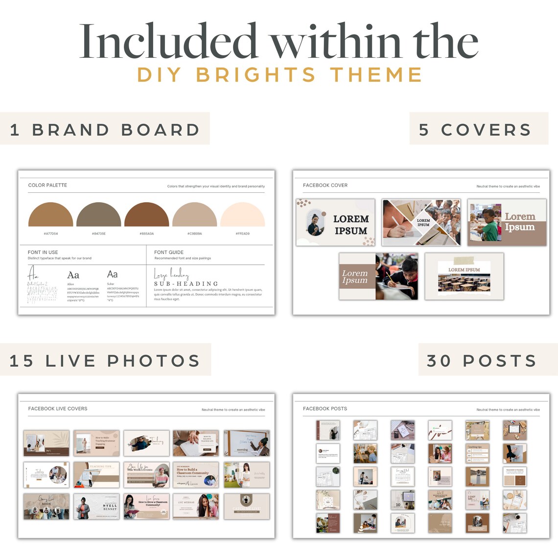 Facebook Business Page Templates for Teachers - Etsy