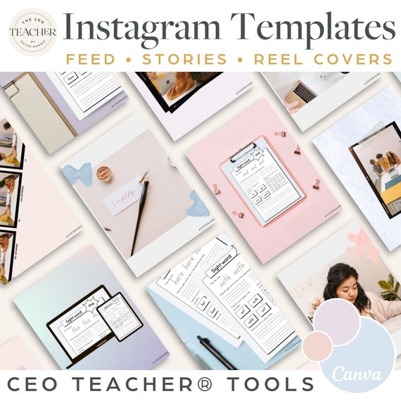 Canva Instagram Templates for Teachers - Etsy