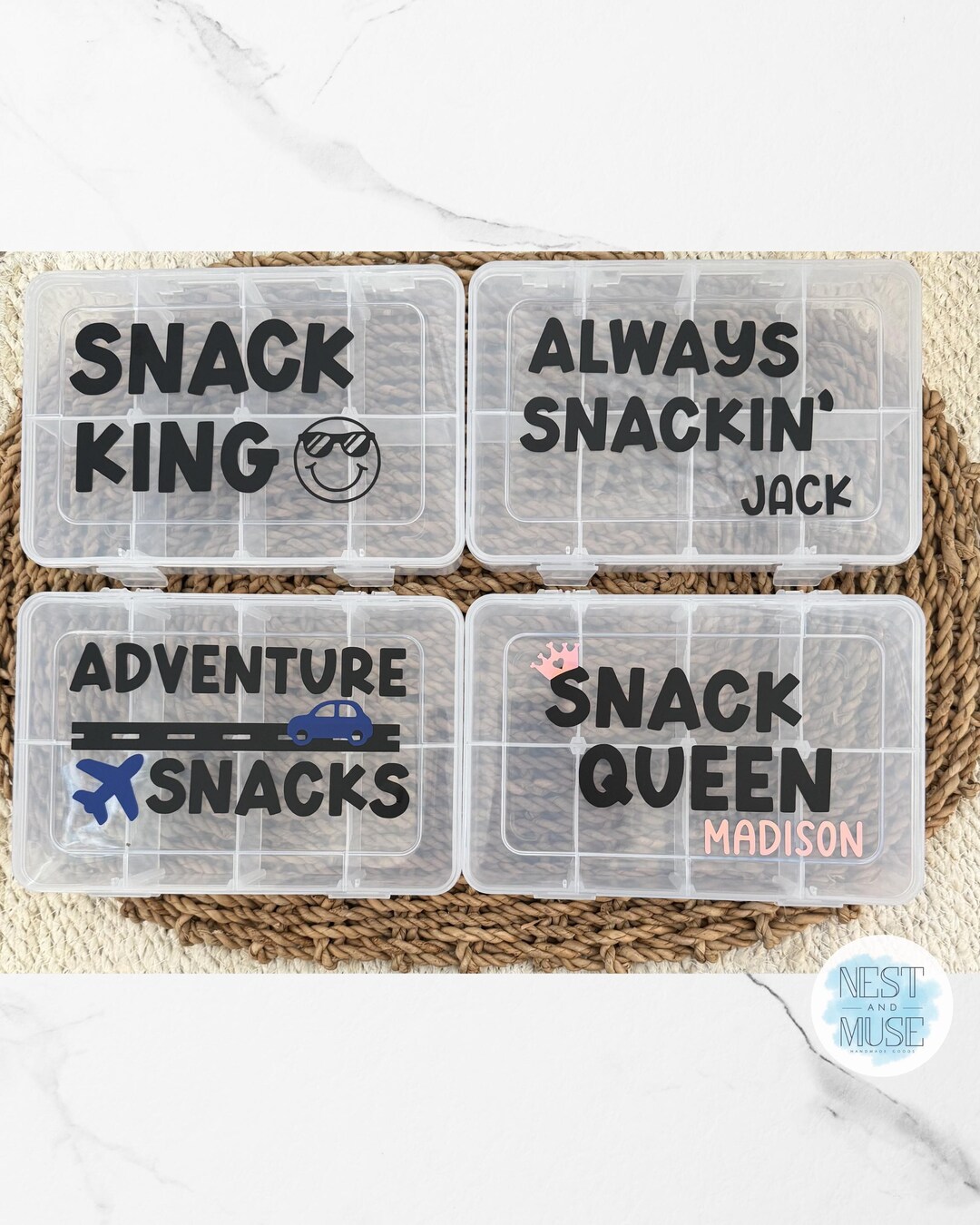 Customized Snackle Personalized Snackle Box | Custom Travel Snack Container | 4 Fun ...